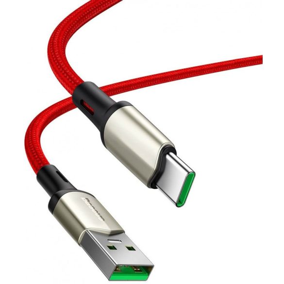 Baseus Cafule CATKLF-VB09 USB/USB-C adat- és töltőkábel, VOOC Quick Charge 3.0 gyorstöltés, 5A, 2m, piros