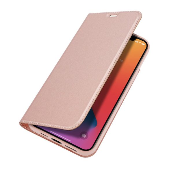 Dux Ducis Skin Pro  iPhone 12 Pro Max oldalra nyíló tok, rozé arany