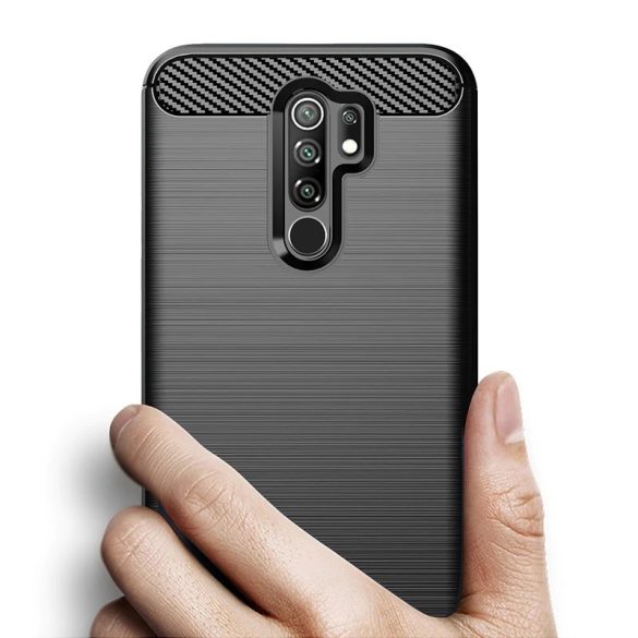 Carbon Case Flexible Xiaomi Redmi 9 hátlap, tok, fekete