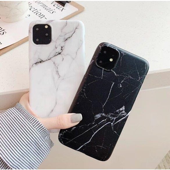 Wozinsky Marble cover Xiaomi Redmi 9 márvány mintás hátlap, tok, fekete