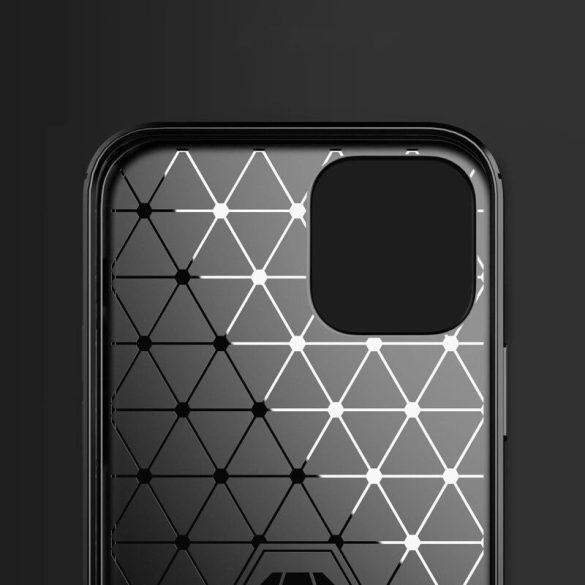 Carbon Case Flexible iPhone 12 Pro Max hátlap, tok, fekete