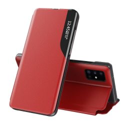   Eco Leather View Case Samsung Galaxy S20 oldalra nyíló tok, piros