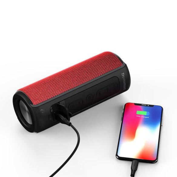 Tronsmart T6 Plus Bluetooth 5.0, Speaker, hordozható hangszóró, víz, por, és cseppálló, 40W, piros
