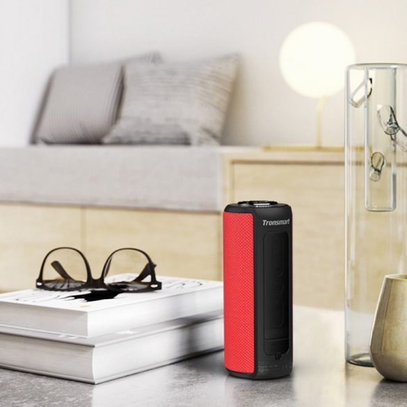 Tronsmart T6 Plus Bluetooth 5.0, Speaker, hordozható hangszóró, víz, por, és cseppálló, 40W, piros