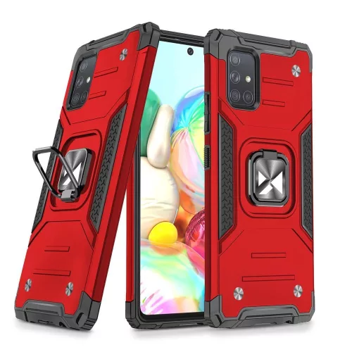 Wozinsky Armor Ring Samsung Galaxy A71 5G ütésálló hátlap, tok, piros