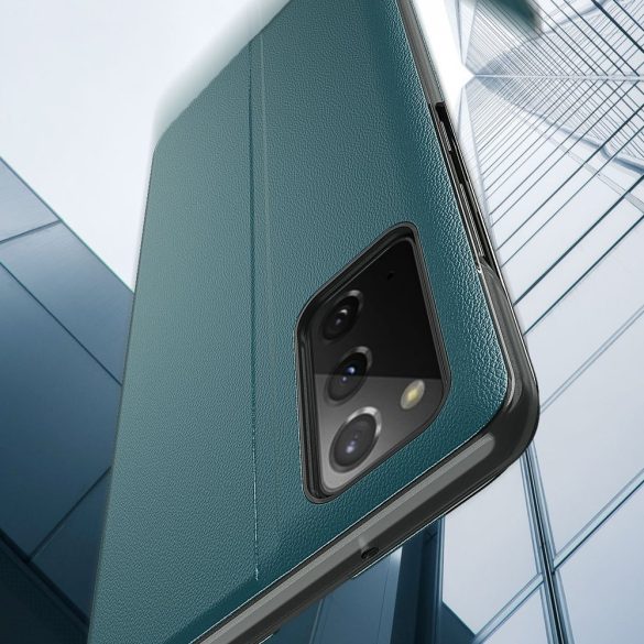 Eco Leather View Case Samsung Galaxy S20 FE oldalra nyíló tok, kék