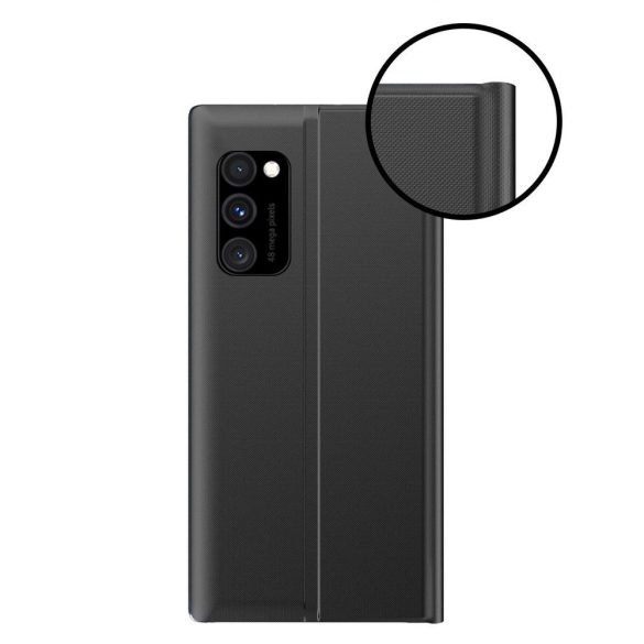 New Sleep Case Xiaomi Redmi 9T/Poco M3 oldalra nyíló tok, fekete