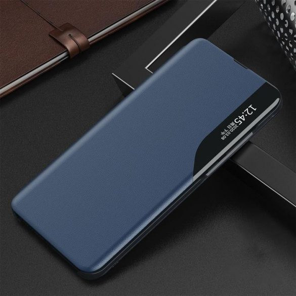 Eco Leather View Case Samsung Galaxy A52 5G/A52 4G oldalra nyíló tok sötétkék