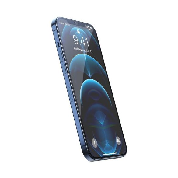 Baseus 2db iPhone 12/12 Pro 0.3mm, 3D Full screen Anti Spy Tempered Glass, teljes kijelzős üvegfólia, fekete