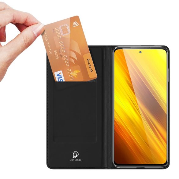 Dux Ducis Skin Pro Xiaomi Redmi 9T/Poco M3 oldalra nyíló tok, fekete