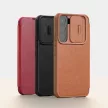 Nillkin Qin Qin bőr Pro Case Case tok Samsung Galaxy S22 Plus oldalra nyíló tok, barna