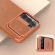 Nillkin Qin Qin bőr Pro Case Case tok Samsung Galaxy S22 Plus oldalra nyíló tok, barna