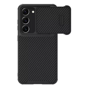   Nillkin Synthetic Fiber S Case ütésálló tok Samsung Galaxy S23, kamerafedéllel, fekete