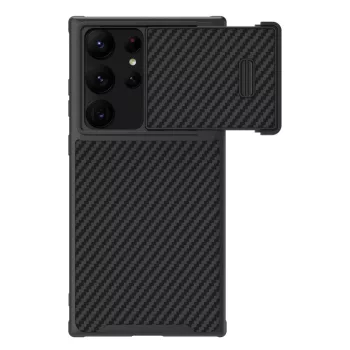   Nillkin Synthetic Fiber S Case ütésálló tok Samsung Galaxy S23 Ultra, kamerafedél, fekete