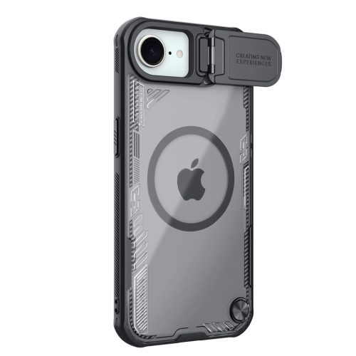 Nillkin Iceblade Prop Magnetic Case Lens Cover and Stand iPhone 16e tok, fekete