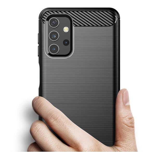 Carbon Case Flexible Samsung Galaxy A32 hátlap, tok, fekete