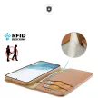 Dux Ducis Hivo Samsung Galaxy S23 Plus eredeti bőr oldalra nyíló tok RFID blokkolás, barna