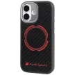 Audi RSQ tok, carbon fekete Sport Red Circle MagSafe Case iPhone 17 tok, fekete