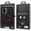 Audi RSQ tok, carbon fekete Sport Red Circle MagSafe Case iPhone 17 tok, fekete