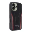 Audi Genuine Leather MagSafe iPhone 16 6.1" tok, fekete-piros AU-TPUPCMIP16-R8/D3-RD