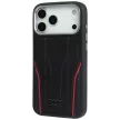 Audi R8 Genuine Leather MagSafe Case iPhone 17 Pro tok, fekete-piros