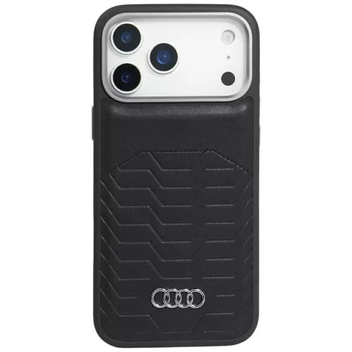Audi GT Synthetic Leather MagSafe Case iPhone 17 Pro Max tok, fekete