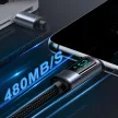 Joyroom Prism sorozat A16 USB-C/USB-C 100W 1.2m kábel LED kijelzővel, fekete