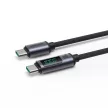 Joyroom Prism sorozat A16 USB-C/USB-C 100W 1.2m kábel LED kijelzővel, fekete