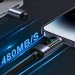 Joyroom Prism sorozat A16 Lightning/USB-A kábel 2.4A 1.2m LED kijelzővel, fekete