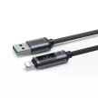 Joyroom Prism sorozat A16 Lightning/USB-A kábel 2.4A 1.2m LED kijelzővel, fekete