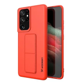   Wozinsky Kickstand Case Samsung Galaxy S21 Ultra szilikon hátlap, tok, piros