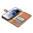 iCarer Haitang bőr oldalra nyíló tok bőr tok Samsung Galaxy S22 Plus oldalra nyíló tok, barna
