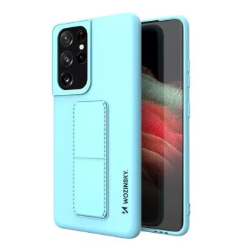   Wozinsky Kickstand Case Samsung Galaxy S21 Ultra szilikon hátlap, tok, világoskék