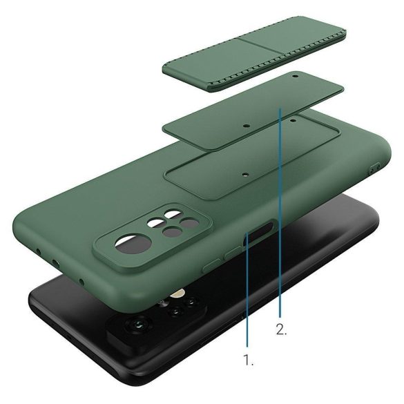 Wozinsky Kickstand Case Xiaomi Mi 10T Pro/Mi 10T szilikon hátlap, tok, sötétkék 