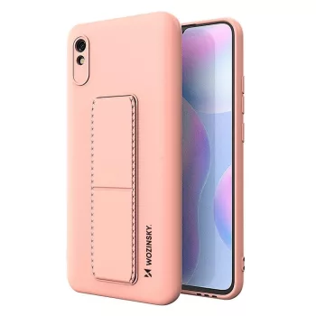   Wozinsky Kickstand Case Redmi 9A szilikon hátlap, tok, rózsaszín