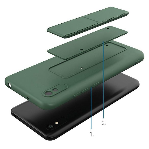 Wozinsky Kickstand Case Redmi 9C szilikon hátlap, tok, rózsaszín