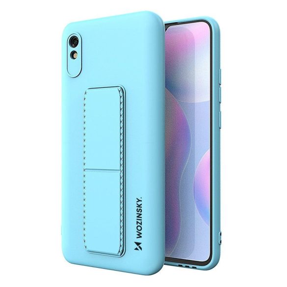 Wozinsky Kickstand Case Xiaomi Redmi Note 9S/9 Pro szilikon hátlap, tok, világoskék