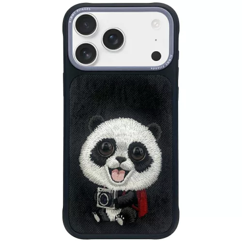 Nimmy Big Eyed Pet 2.0 Panda iPhone 17 Pro tok, fekete