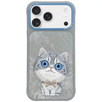 Nimmy Big Eyed Pet 2.0 Cat iPhone 17 Pro tok, szürke