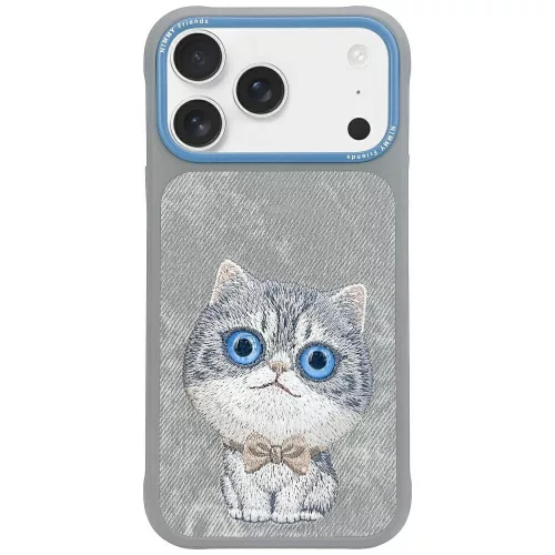 Nimmy Big Eyed Pet 2.0 Cat iPhone 17 Pro Max tok, szürke