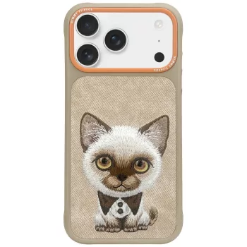 Nimmy Big Eyed Pet 2.0 Cat Case iPhone 17 tok, bézs