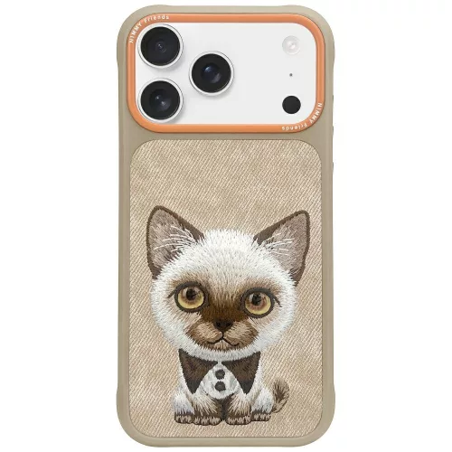 Nimmy Big Eyed Pet 2.0 Cat Case iPhone 17 tok, bézs