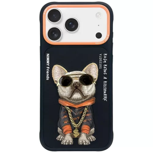 Nimmy Glasses Cool Dog iPhone 17 Pro Max tok, fekete