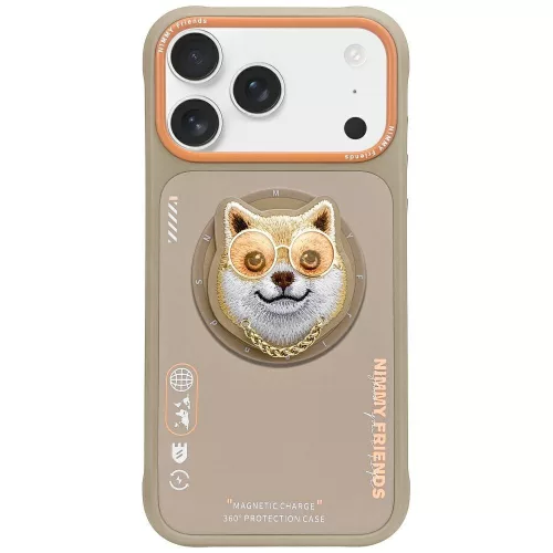 Nimmy Glasses Cool Dog MagSafe iPhone 17 Pro tok, bézs