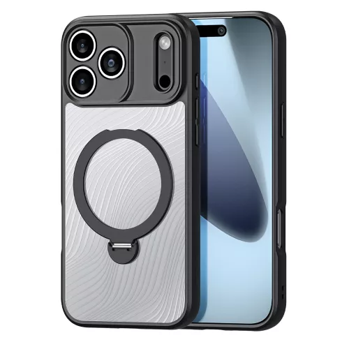 Dux Ducis Aimo Mag Case Magnetic Ring and Stand iPhone 17 Pro Max tok, fekete