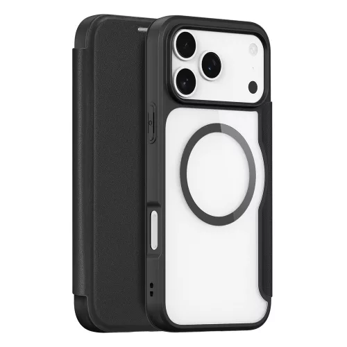 Dux Ducis Skin X Pro Case iPhone 17 Pro Wallet, MagSafe Compatible tok, fekete