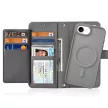 Dux Ducis Lawa iPhone 16e Leather Case Detachable Magnetic Wallet tok, szürke