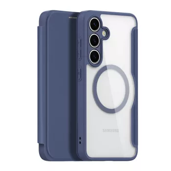   Dux Ducis Skin X Pro case Samsung Galaxy S25 with MagSafe and wallet tok, kék