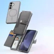 Dux Ducis Lawa Leather Case Samsung Galaxy S25 Plus with Detachable Magnetic Wallet tok, szürke
