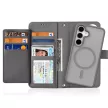Dux Ducis Lawa Leather Case Samsung Galaxy S25 Plus with Detachable Magnetic Wallet tok, szürke